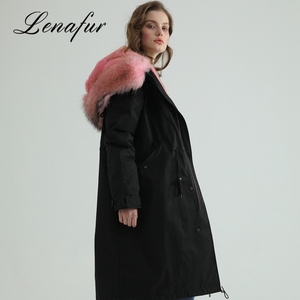 Rose Réel <span class=keywords><strong>De</strong></span> Fourrure <span class=keywords><strong>De</strong></span> Vison Doublure Fourrure <span class=keywords><strong>De</strong></span> Raton Laveur Col <span class=keywords><strong>De</strong></span> Fourrure Parka Manteau pour les Femmes - Product Image 5