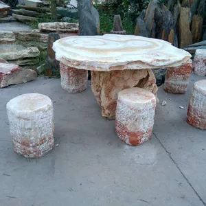 new China supplier stone table and bench outdoor patio furniture