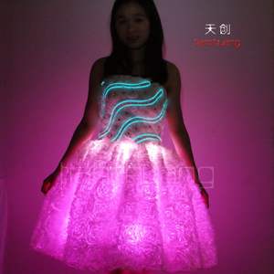 Vestito programmabile HA CONDOTTO LA Luce, di Colore Variabile Costumi di Danza Del Ventre, bianco <span class=keywords><strong>Prom</strong></span> Party Dress - Product Image 3