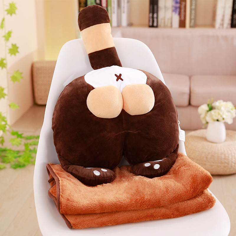 Wholesale Tricky Gift Cat Ass Shape Dual Use Plush Toy