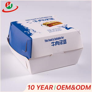 Venta Directa de la fábrica muestra libre embalaje de cartón blanca de papel cajas de <span class=keywords><strong>hamburguesas</strong></span> de comida rápida - Product Image 5