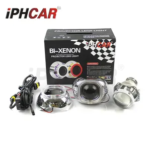 IPHCAR Wholesale 3.0" HID projector lens kits with LED light guide angel eyes shrouds universal for automotive headlight