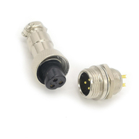Fournisseur 2 3 4 5 6 7Pin Contact Cuivre IP55 Plaqué Or Mâle Femelle Prise Circulaire Câble GX12 GX16 Connecteur Aviation