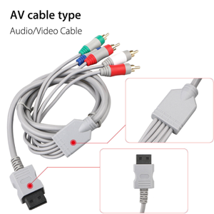 <span class=keywords><strong>Cable</strong></span> AV Protector NSLikey de 1.8m para Consola <span class=keywords><strong>Wii</strong></span>/<span class=keywords><strong>Wii</strong></span> U, Adaptador de Audio HDTV 1080P con 5 Líneas RCA - Product Image 4