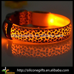 Nylon leopard collar led flash light <span class=keywords><strong>for</strong></span> Dog <span class=keywords><strong>a</strong></span> - Product Image 2