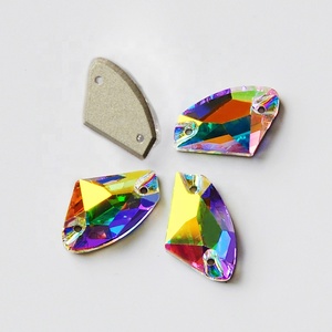 3256 Pierres de couture galactiques AB toutes tailles, strass en verre à dos plat à coudre pour robe de mariée - Product Image 1