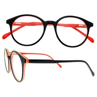 Purple acetate round glasses orange spring hinge european style eyeglass frames CE blue classic acetate eyeglass frames