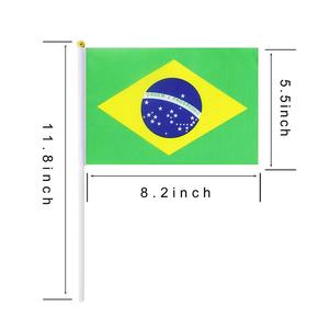 Al por mayor 100% poliéster para fans de fútbol Brasil coche ventana bandera con bandera de polo - Product Image 1