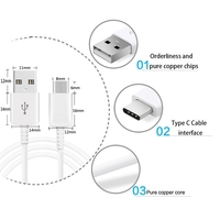 Estilo Original para Samsung 3A Cable USB TIPO C de carga rápida para S9 S10 NOTE 10 Cámara Uso de la computadora 12 meses de garantía de PVC