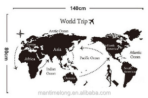 DIY mundo mapa <span class=keywords><strong>vinilo</strong></span> removible arte etiqueta de la pared de decoración Mural - Product Image 5