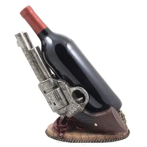 Country Western Six-shooter pistole portabottiglie di vino statua portabottiglie espositore sculture