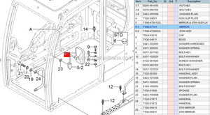 दर्पण 71N8-47101 पहिया खुदाई के लिए 71N8-47100 R140W-7 R140W-7A R140W-9 - Product Image 4