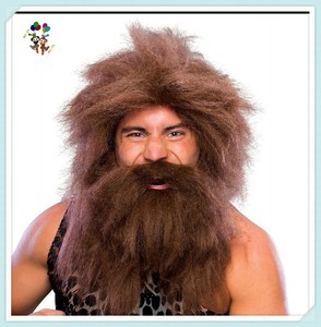 Disfraz de <span class=keywords><strong>Hombre</strong></span> Cavernícola para Adultos, <span class=keywords><strong>Pelucas</strong></span> y Barba Sintéticas para <span class=keywords><strong>Halloween</strong></span>, Fábrica HPC-0027 - Product Image 4