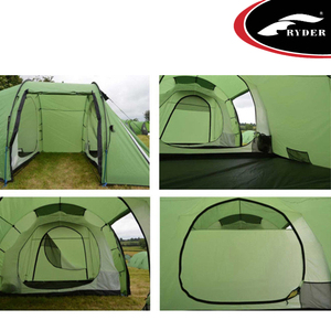 Klasik Tahan Air Tahan Api 4 Musim Dinding Ganda 3-4 Orang Motor Bersepeda Terowongan Tenda Camping Keluarga dengan Besar Area Teras