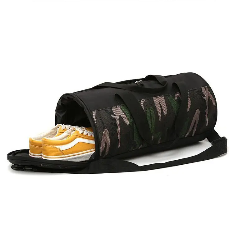 कस्टम लोगो जिम बैग जूता डिब्बे के साथ, चमड़े जिम बैग लोगो, जिम यात्रा बैग कपड़े