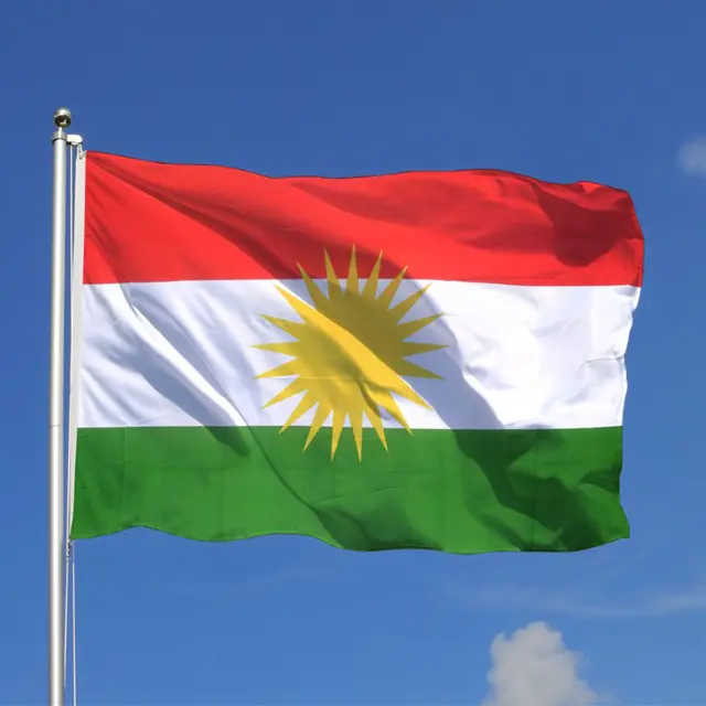 누오신 레드 화이트 그린 플래그 쿠르디스탄 큰 국기