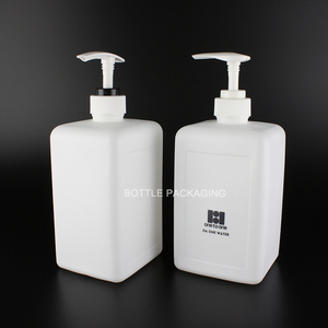 Bouteilles en plastique vides de 1 litre Bouteille de <span class=keywords><strong>pompe</strong></span> HDPE contenants carrés pour lotion Conteneur de liquide Bouteille de lavage à la main - Product Image 4