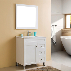 Mueble de Baño Moderno Clásico con Certificación FSC 2025, Mueble de Madera Contrachapada con Lavabo Redondo, Espejo Incluido, Resistente al Agua - Product Image 5