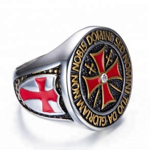 Anti Karat Ksatria Templar Merah Silang Cincin Pria. DM 324 - Product Image 4