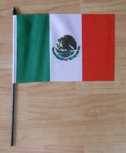 Drapeau mexicain à main de 10*15 cm (4*6 pouces), en soie, plastique, vinyle, nylon, en stock pour les agences de voyage - Product Image 2