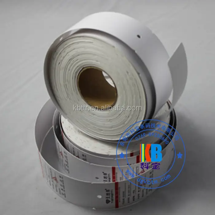 Personnalisé blanc textile thermique blanc de Carton d'impression étiquette de prix de vêtement