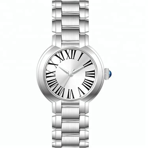 Productos más vendidos en alibaba reloj caras muñeca de cristal al por mayor tiempo de la manera señoras del acero inoxidable - Product Image 1