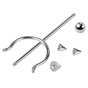 Joyería Industrial Única para Piercing de Barra, Pendiente de Cartílago con Forma de Tenedor con Bola y Cono, Venta al por Mayor - Product Image 3