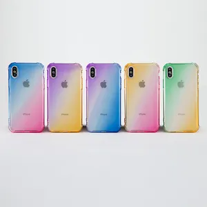 Caso da tampa do telefone móvel, caixa do telefone bolsa, gradiente de cor à prova de queda caso de telefone para o iphone xs Xr Xs Max 7 6 7plus s