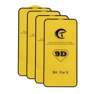 9D Full Glue Cho iPhone X Điện Thoại Di Động Bảo Vệ Màn Hình Tempered Glass Guard 2 Gói Cho Iphone