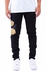 Saint <span class=keywords><strong>Noir</strong></span> Or Stylé Pantalon Jeans Pantalon En Vrac - Product Image 2
