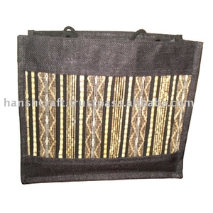 Eco <b>Foldable</b> Laminated Jute Shopping <b>Bag</b> with Handle Reusable Waterproof Tote |Custom Logo Grocery Heavy Duty Wholesale Supplier - Product Image 1