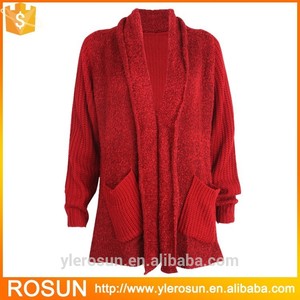 Nuevas mujeres del ganchillo <span class=keywords><strong>de</strong></span> Color rojo <span class=keywords><strong>de</strong></span> punto chaqueta <span class=keywords><strong>de</strong></span> punto - Product Image 1