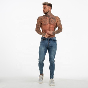 <span class=keywords><strong>Jeans</strong></span> da <span class=keywords><strong>Uomo</strong></span> Gingtto Personalizzati, Blu Lavato, Taglio Dritto, Vita Media, Comodi, <span class=keywords><strong>Elasticizzati</strong></span>, Skinny - Product Image 6