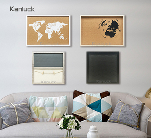 Tablero de <span class=keywords><strong>Corcho</strong></span> Decorativo con Mapa del Mundo Estilo Art Deco, Impresión Serigráfica, Marco de Madera Blanca, Resistente al Agua y a la Decoloración - Product Image 5