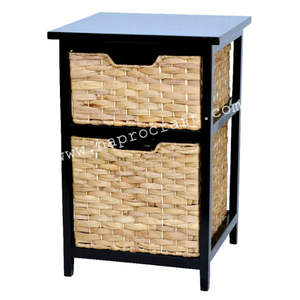 TH 3084 Pine Wood Furniture Organizer <b>Shelf</b> Chest Drawers Water Hyacinth Drawers Efficient Office Space <b>Storage</b> Household - Product Image 1