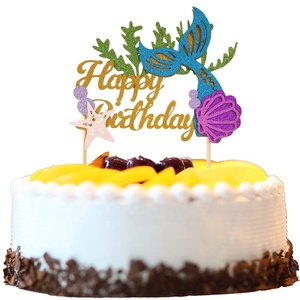 YOT personalizzato bambina regalo di compleanno sirena Cake Topper <span class=keywords><strong>buon</strong></span> compleanno decorazione torta Toppers per Baby Shower - Product Image 1