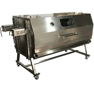 Double Emplacement BARBECUE Rôtissoire 2 Broche Gril Gaz Cochon 2 Rôtissoire