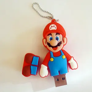 Vendite calde Carino cartone carattere Super Mario Brothers forma Pendrive Usb, nuovo disegno 8 gb PVC usb flash drive