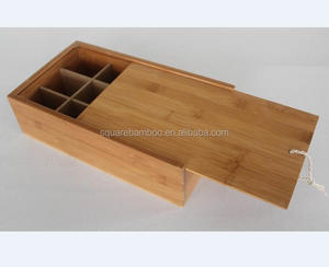 bamboo tea bag box with sliding lid