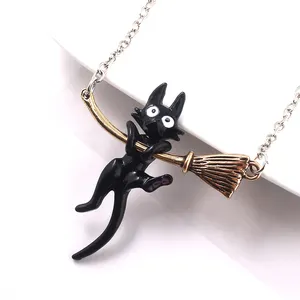 Japan Anime Black Cat Pendant Kiki's Delivery Service JiJi Necklace