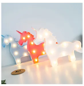 유니콘 모양의 밤 빛 3D 천막 3 와트 LED 램프 따뜻한 화이트 밤 빛 크리스마스 로맨틱 장식 (화이트/블루/오렌지/3 색)