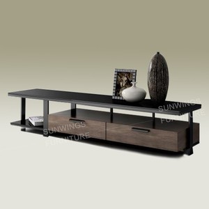 Diseño moderno mueble de televisión led tapa de cristal <span class=keywords><strong>mesa</strong></span> de tv con marco de metal - Product Image 5