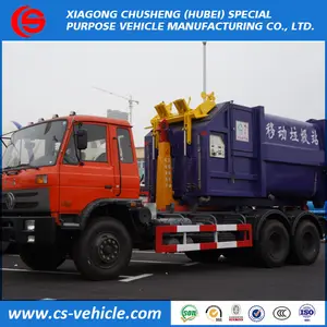 HOWO/Dongfeng 6x4 10 tonnellate rotolare fuori spazzatura immondizia camion camion 20 tonnellate gancio di sollevamento per la vendita