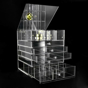 Modern Acrylic Eco-friendly for Cosmetic Storage Display Box for Desktop Countertop <b>with</b> Dresser and Finishing Shelf - Product Image 3