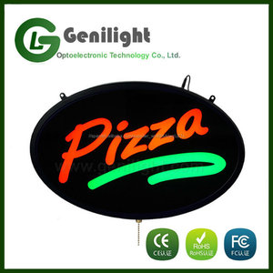 "PIZZA" en Rojo y Verde-Large 58 "<span class=keywords><strong>x</strong></span> 36" Oval En Forma de Negocio de Movimiento LED Muestra Ligera - Product Image 1