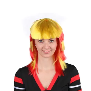 online wholesale synthetic football fan hair fashion women's colorful wig