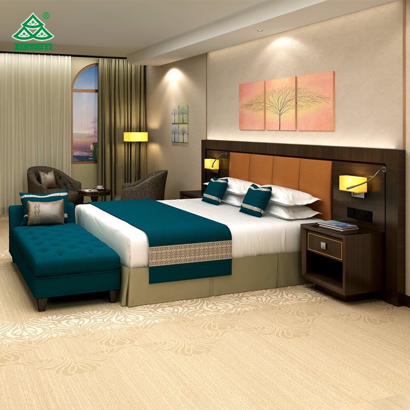 Мебель для спальни отеля, фанера из МДФ с экологически безопасной краской, современная мебель для отеля на заказ