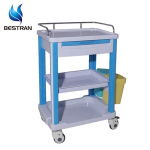 Chariot clinique en <span class=keywords><strong>plastique</strong></span> ABS pour hôpital, chariot médical pour soins infirmiers, chariot médical avec 2 tiroirs, prix abordable, BT-CY003 - Product Image 5