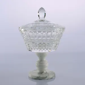 Vendita calda Handmade K9 di zucchero di cristallo vaso della caramella di cristallo trasparente vaso con coperchio per la decorazione domestica