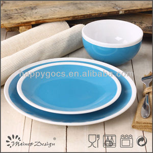 unique <span class=keywords><strong>bleu</strong></span> blanc jante en <span class=keywords><strong>grès</strong></span> <span class=keywords><strong>vaisselle</strong></span> ensembles dîner ensembles - Product Image 1